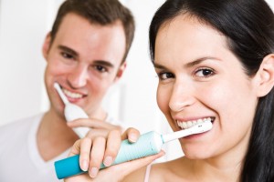 brushing teeth together