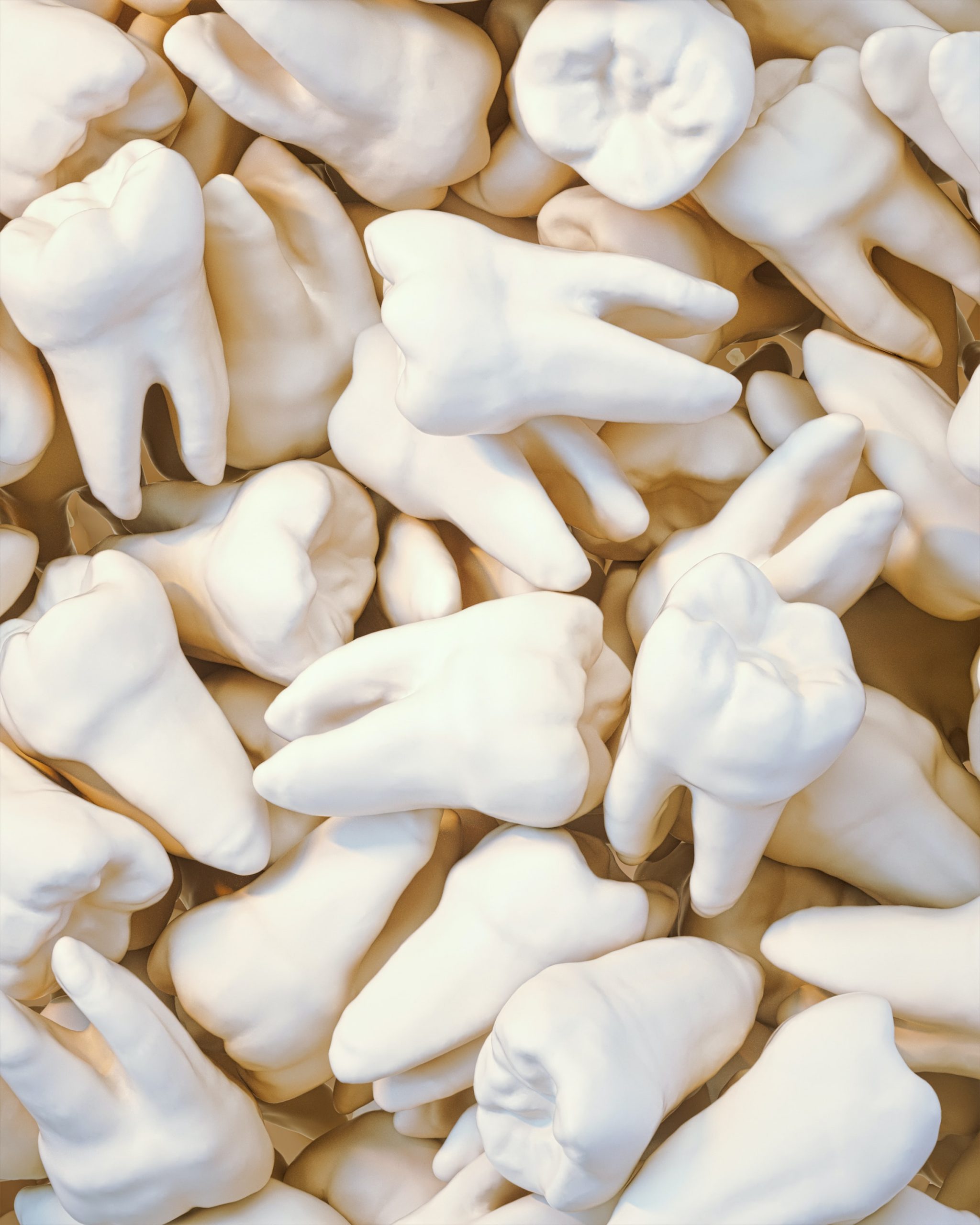 A picture of a pile of teeth, indicating a motif of dental facts with a Lafayette dentist